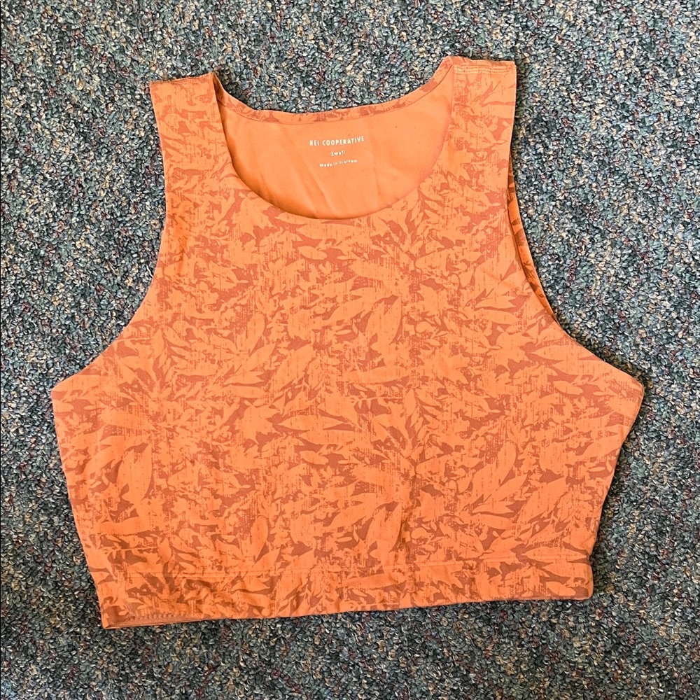 REI orange take your time crop tank / bra